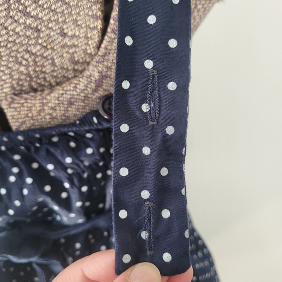 Navy blue and white polkadot summer dress size large - Picture 7 of 9